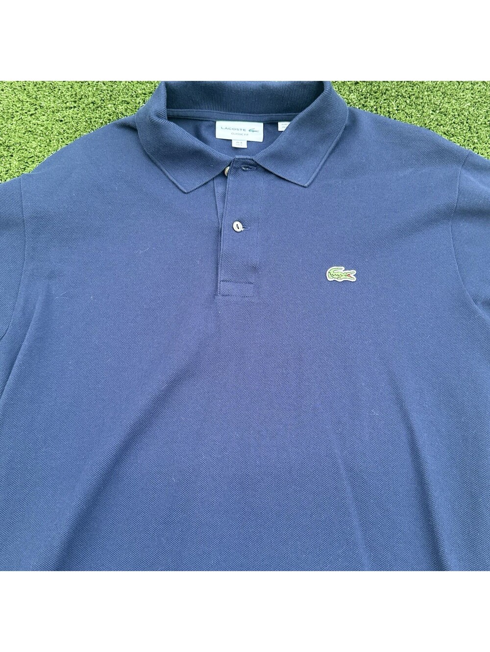Lacoste Classic Fit Polo Shirt Mens Size 5 Large Blue Pique Crocodile Logo